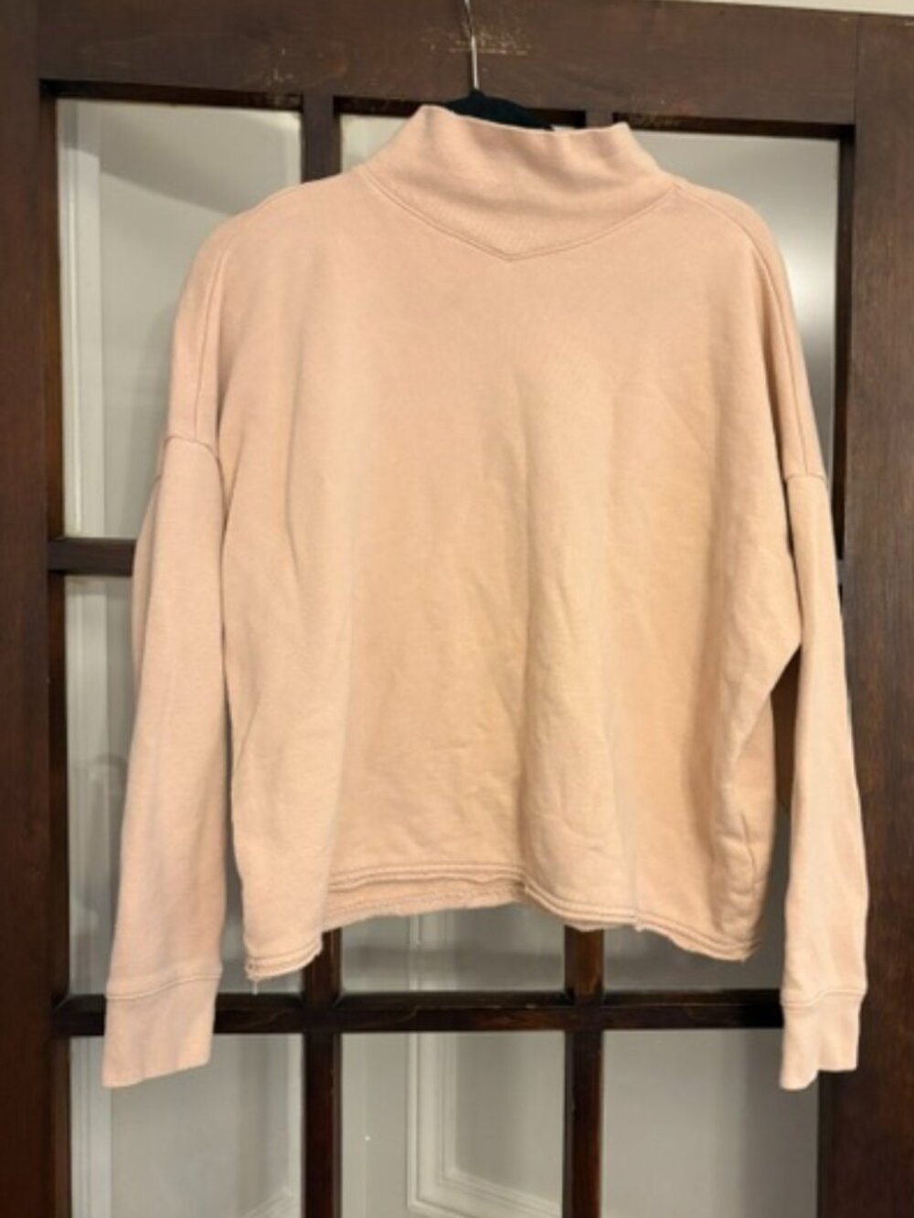 Madewell Peach Mock Turtleneck, Size Medium.